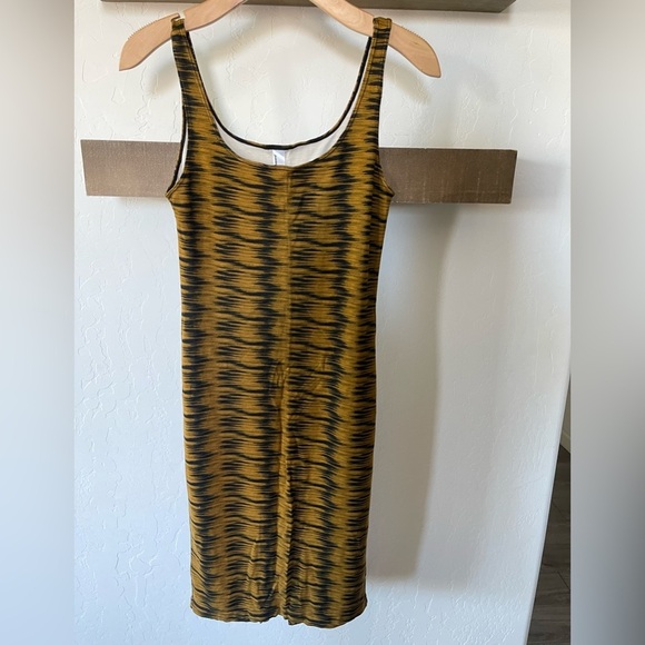 American Apparel| Mustard & Black Bodycon Dress, Size Medium•••Hyena - Picture 1 of 12